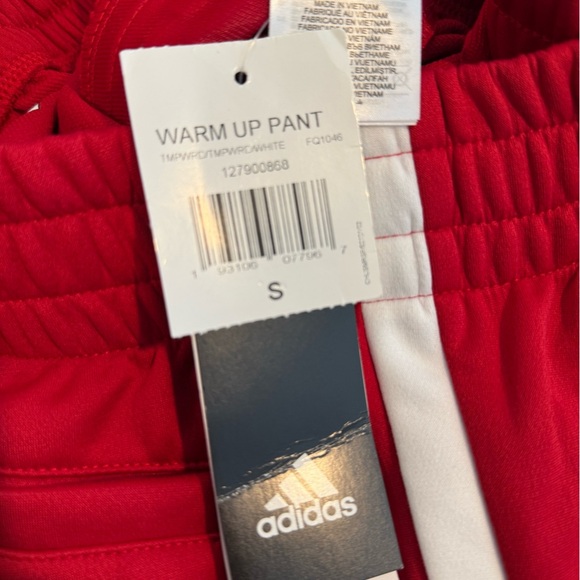 NWT ADIDAS UNDER THE CITY LIGHTS Warm Up Red White Sweatpants - Picture 2 of 14